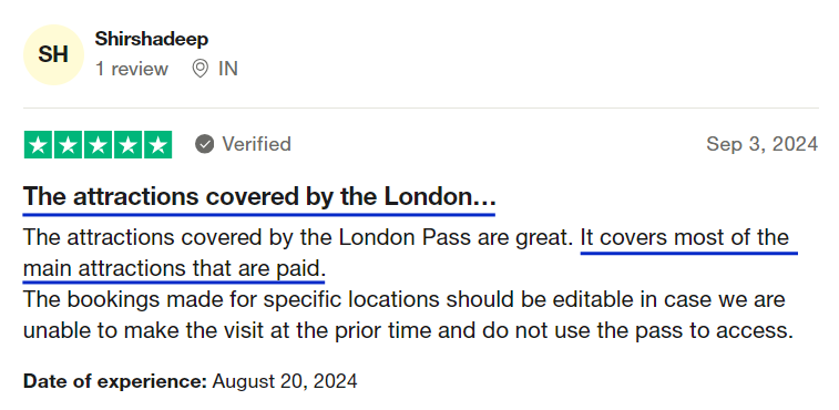 London Pass trustpilot reviews