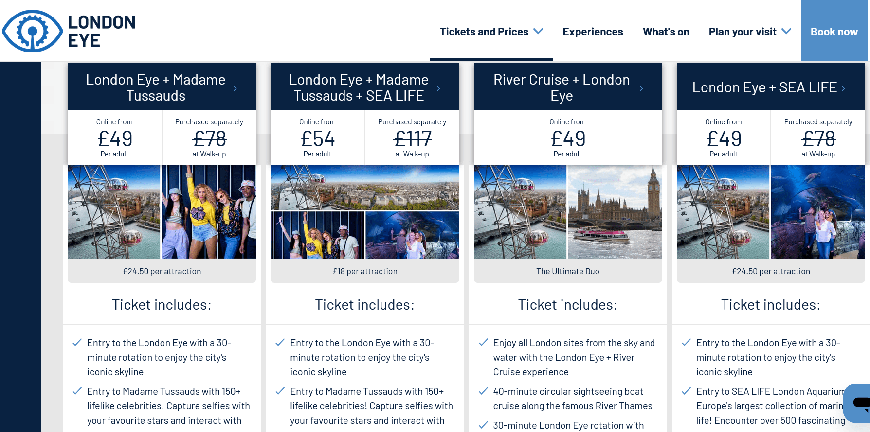 London Eye Combo Tickets