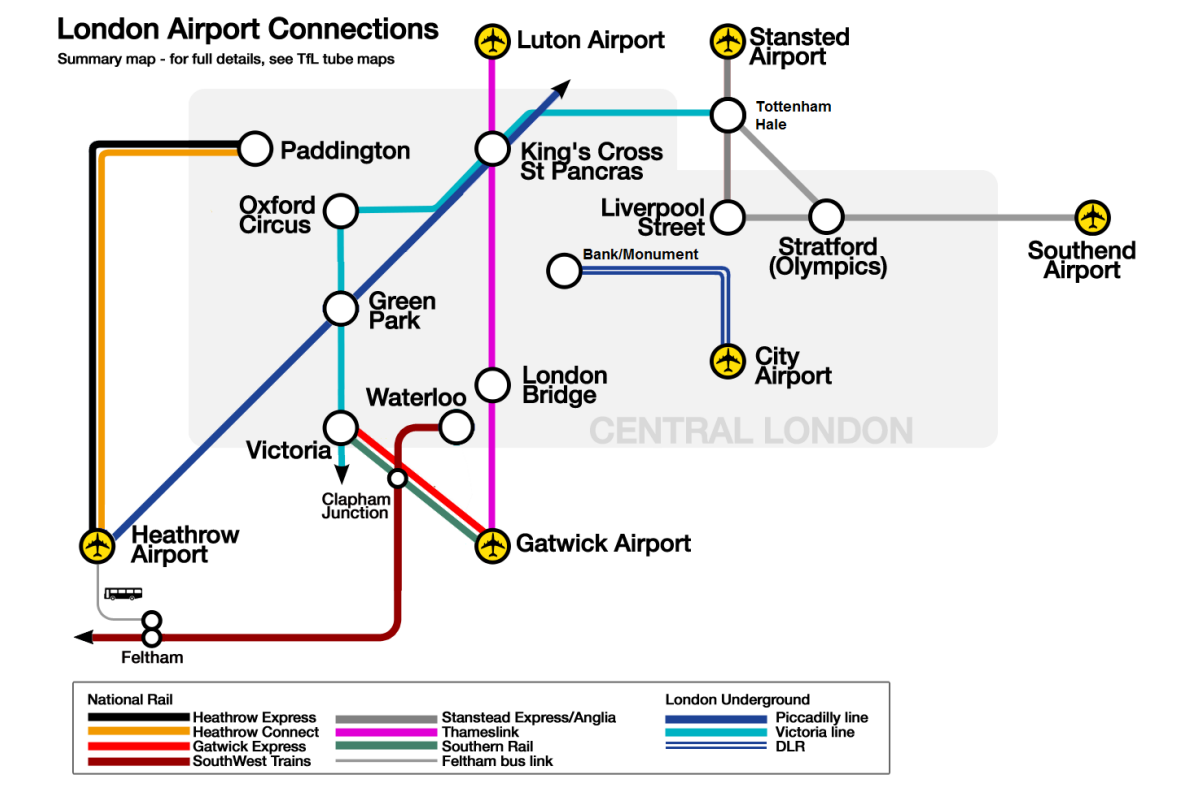 London Map and Public Transport Network
