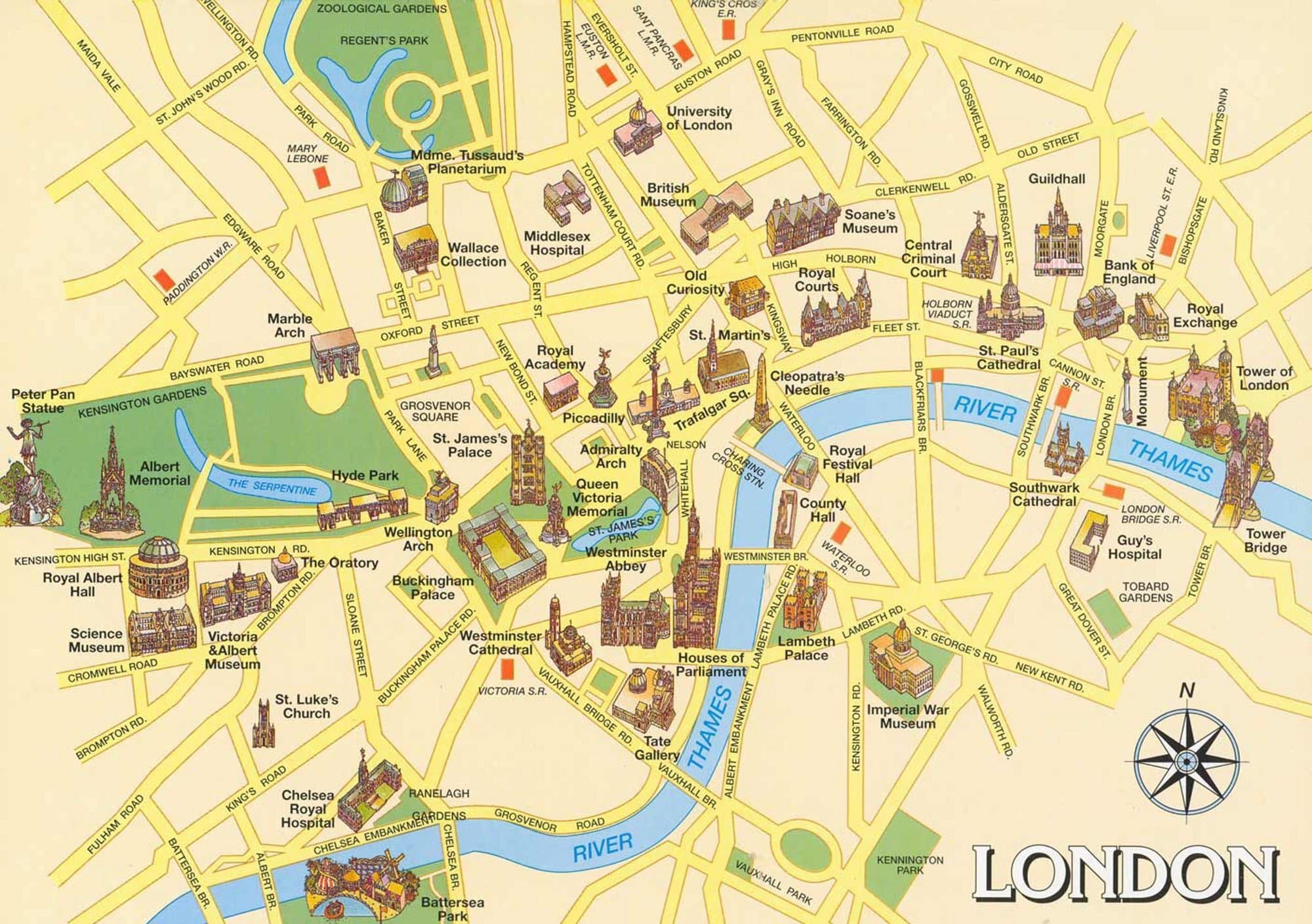 London Map: The Historic Center and Its Landmarks