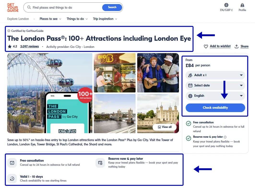 london pass ticket book process new price