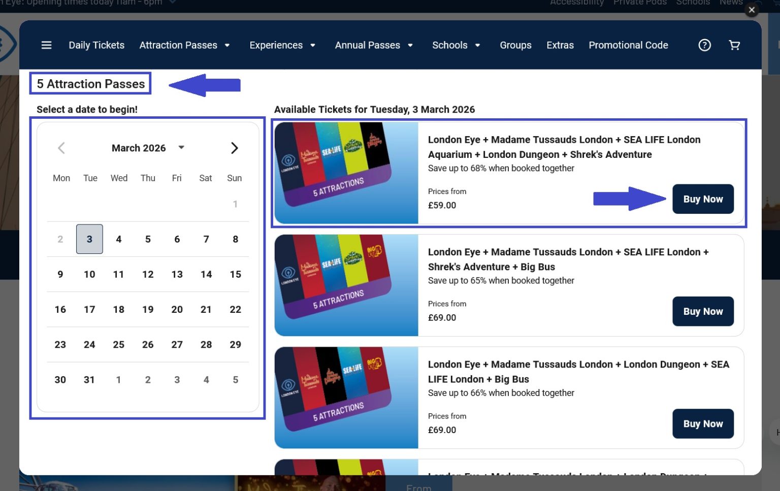 Wo kann man den Merlin Magical Pass London kaufen